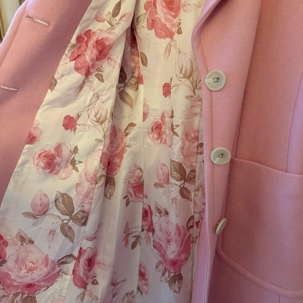 Banana Republic Pink Wool Trench Coat - Picture 6 of 7